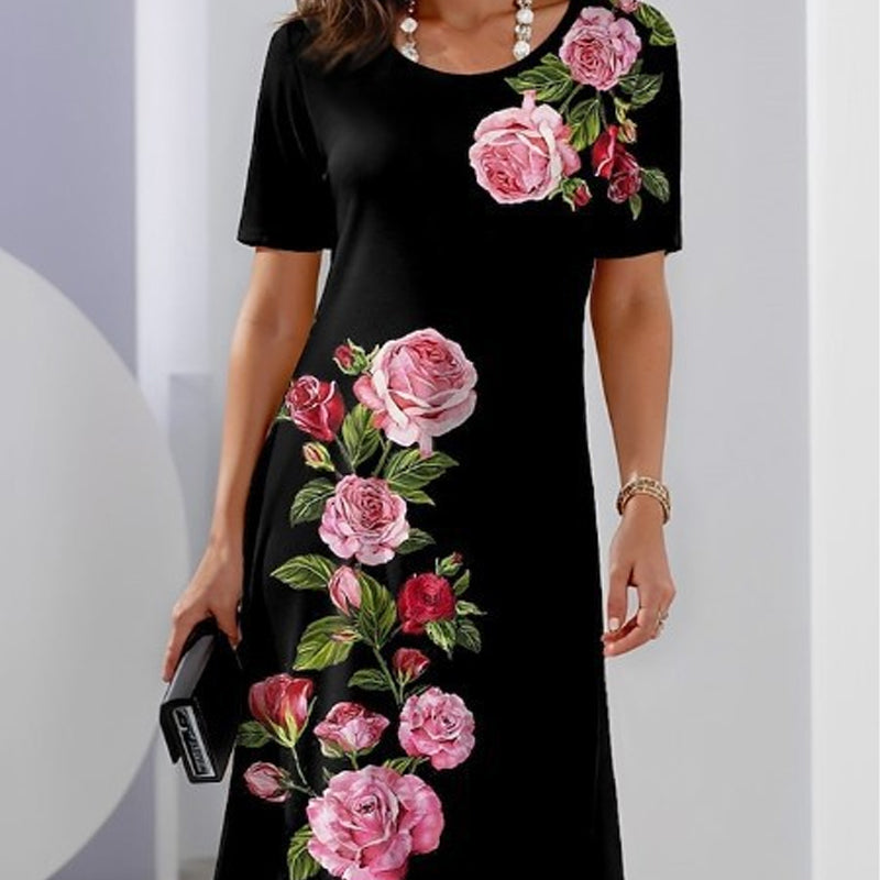 Robe midi femme fleurie élégante - Aurélie