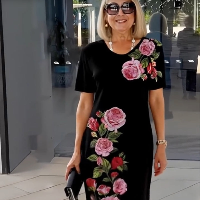 Robe midi femme fleurie élégante - Aurélie