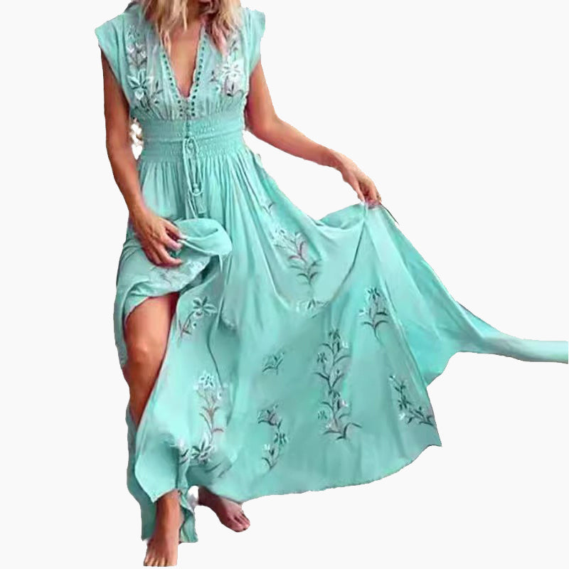 Robe Longue Femme Bohème Brodée - Aurélie
