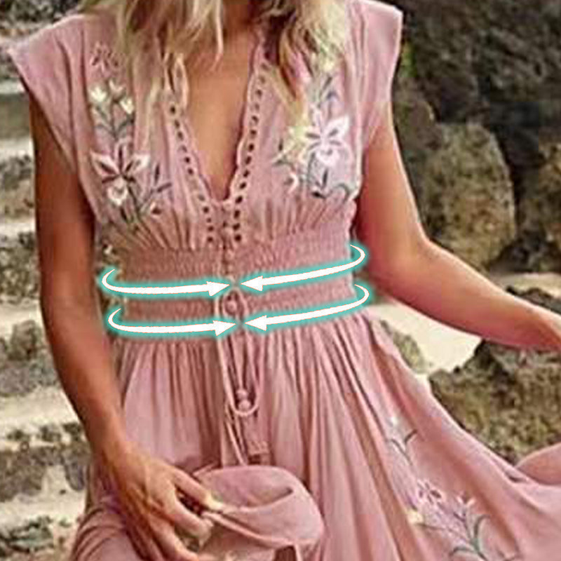Robe Longue Femme Bohème Brodée - Aurélie