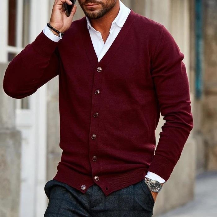Marc - Cardigan Élégant Boutonné Col V