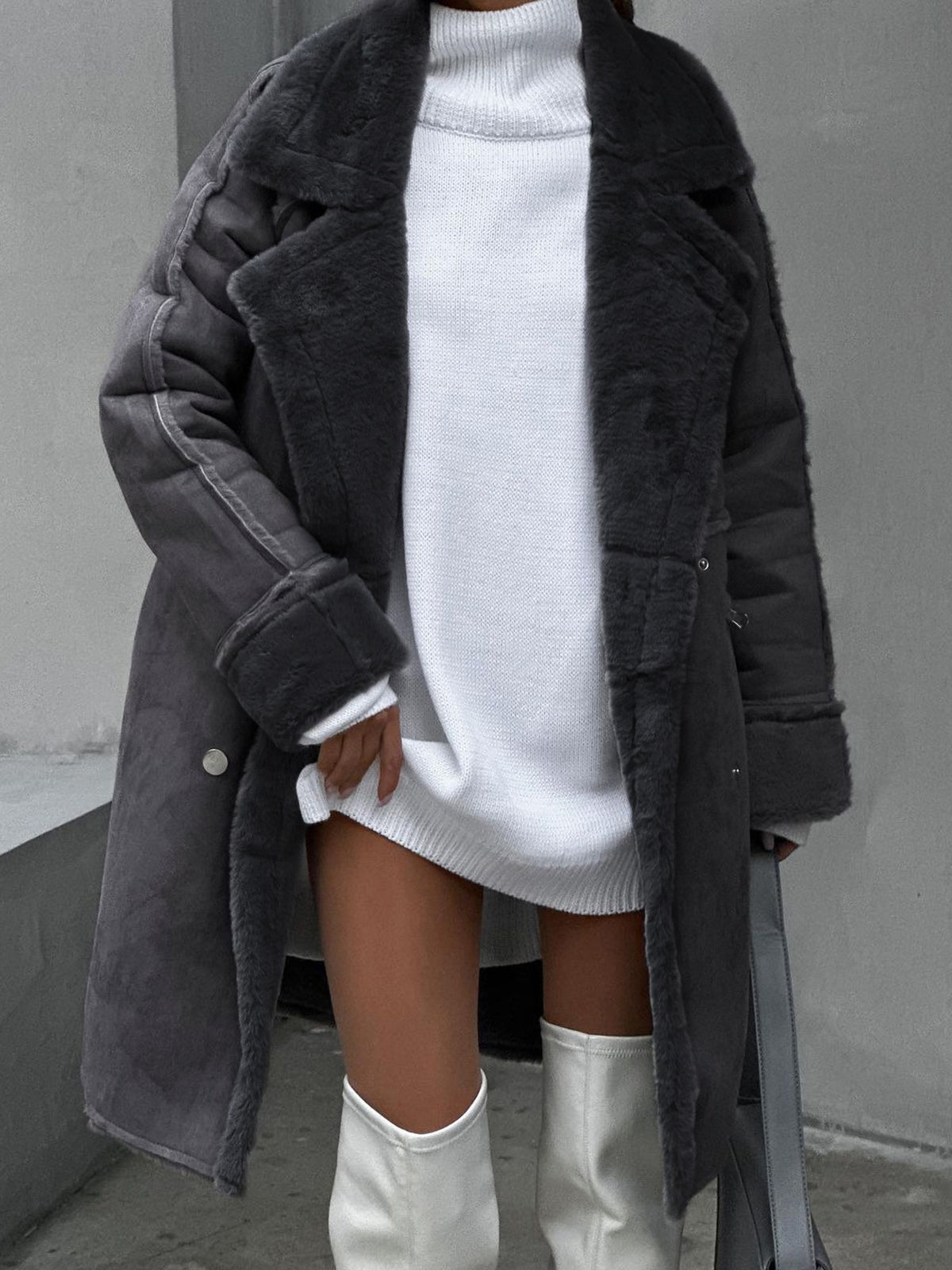 Monique | Manteau Élégant Long Teddy
