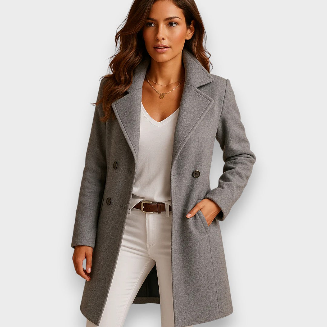 Camille | Manteau ĂlĂ©gant Court Laine