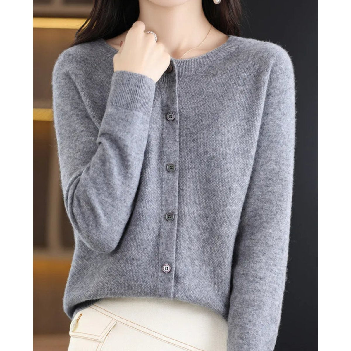 Caroline - Cardigan Élégant Maille Boutonné