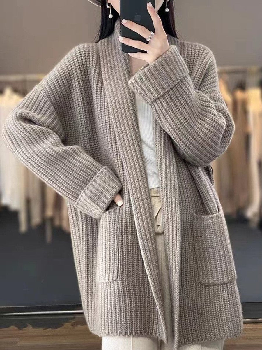 Isabelle - Cardigan Élégant Oversize Grosse Maille