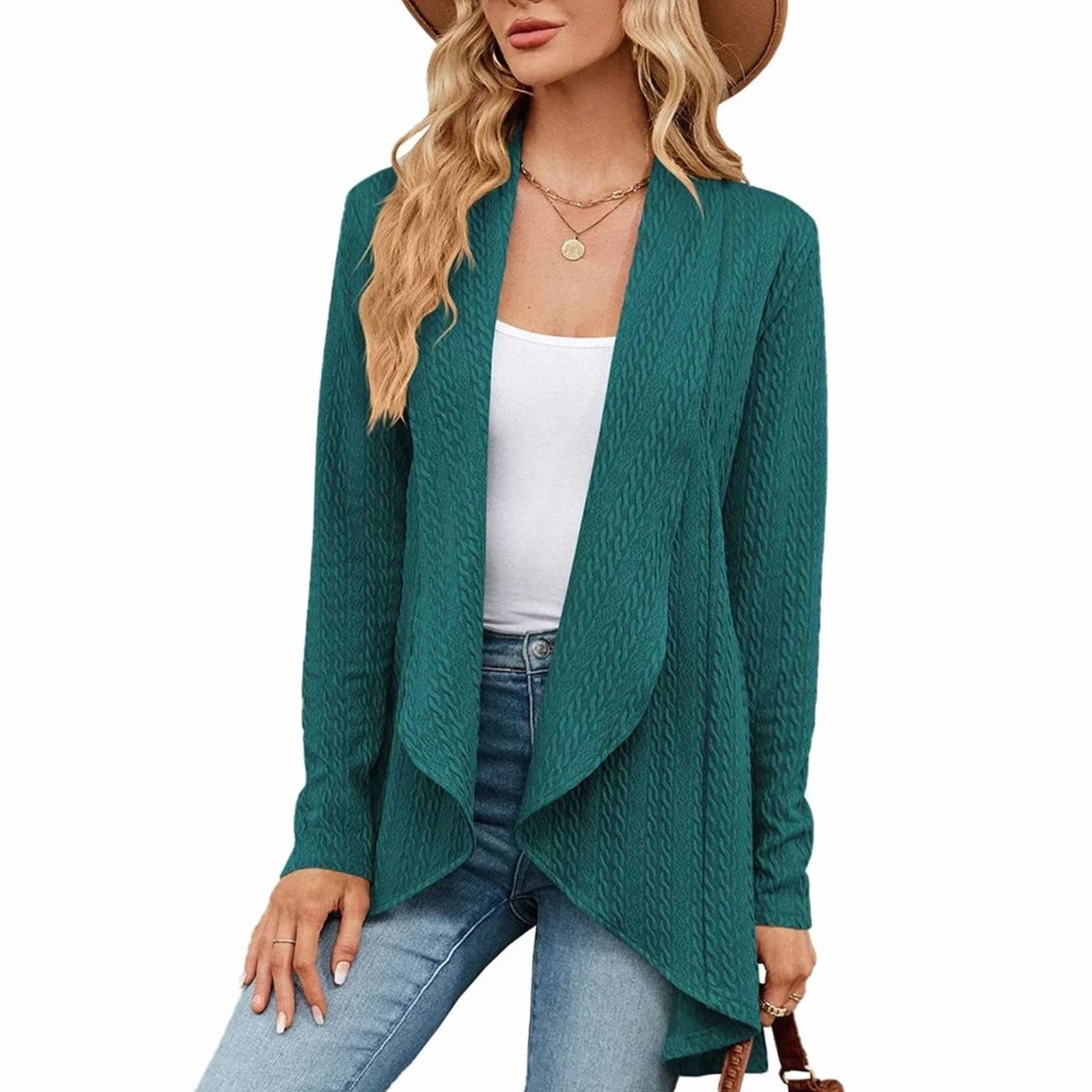Delphine - Cardigan Élégant Ample Asymétrique