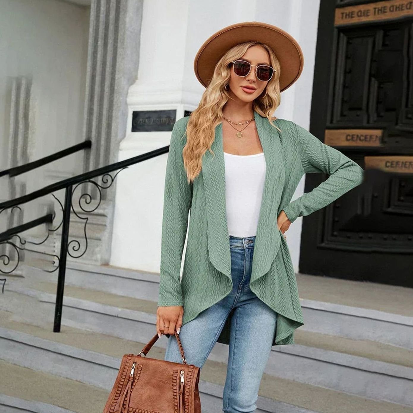 Delphine - Cardigan Élégant Ample Asymétrique