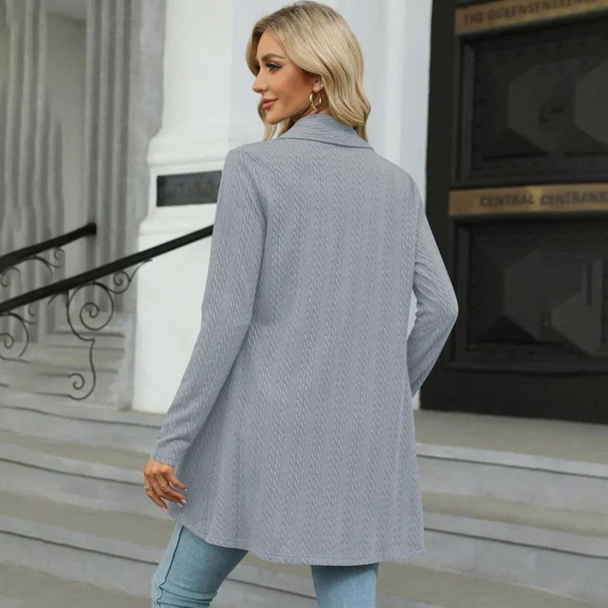 Delphine - Cardigan Élégant Ample Asymétrique
