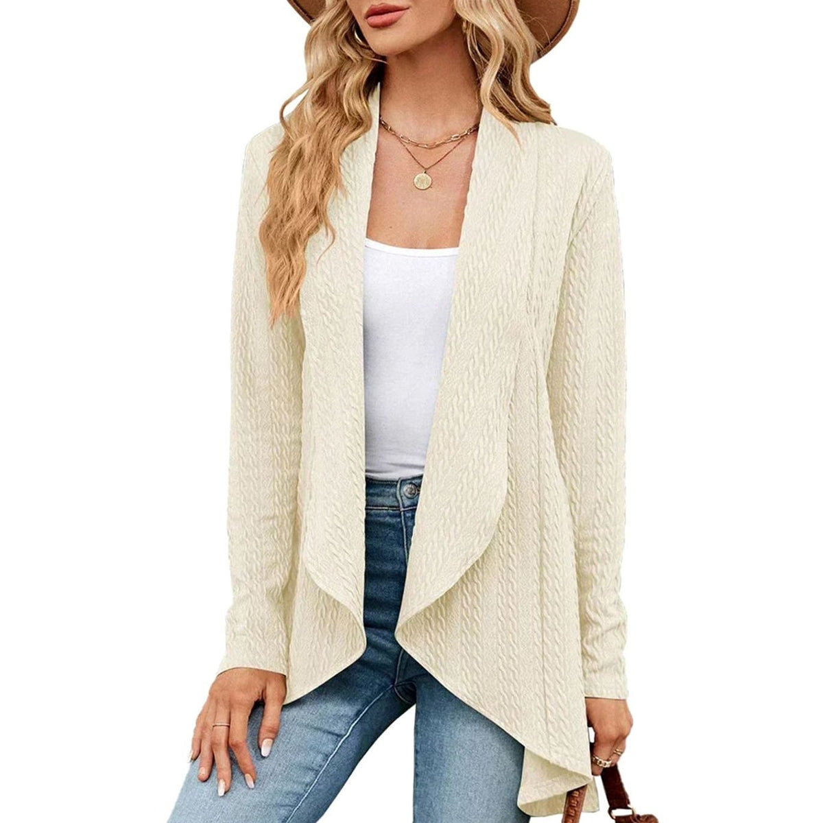 Delphine - Cardigan Élégant Ample Asymétrique