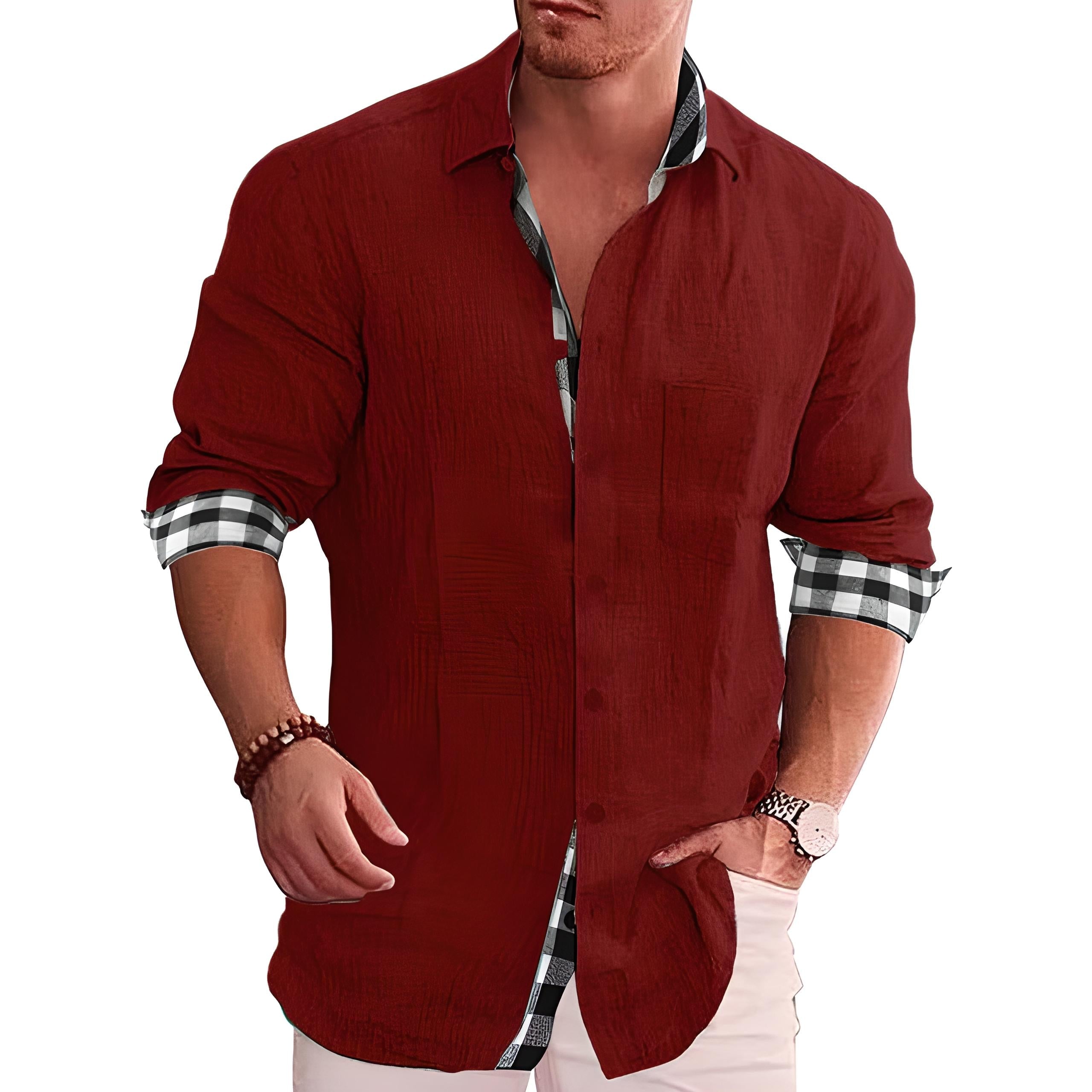 Blake - Chemise en Lin Manches Longues Casual Tendance Été Homme