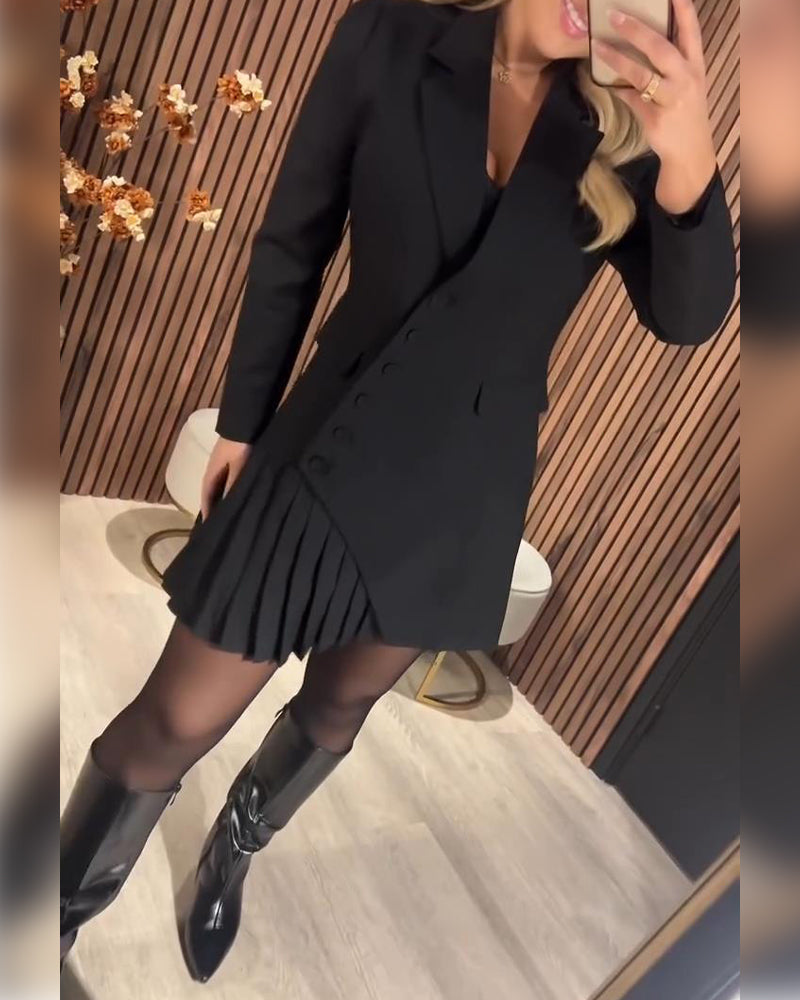 Robe Blazer Femme Chic Plissée - Margaux