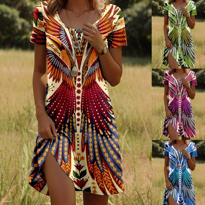 Robe d'Été Femme Bohème - Marine