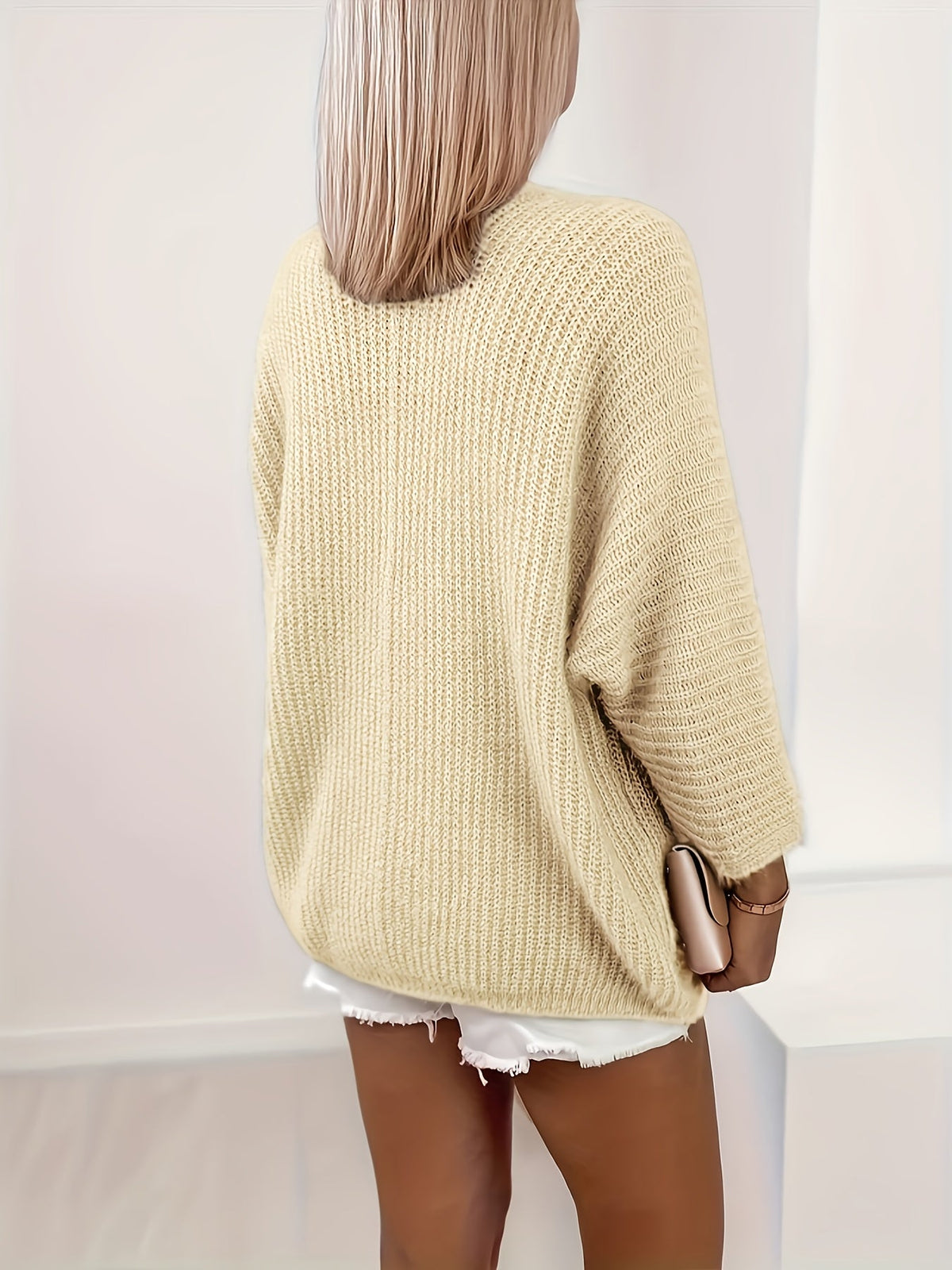 Karine - Cardigan Élégant Oversize Grosse Maille