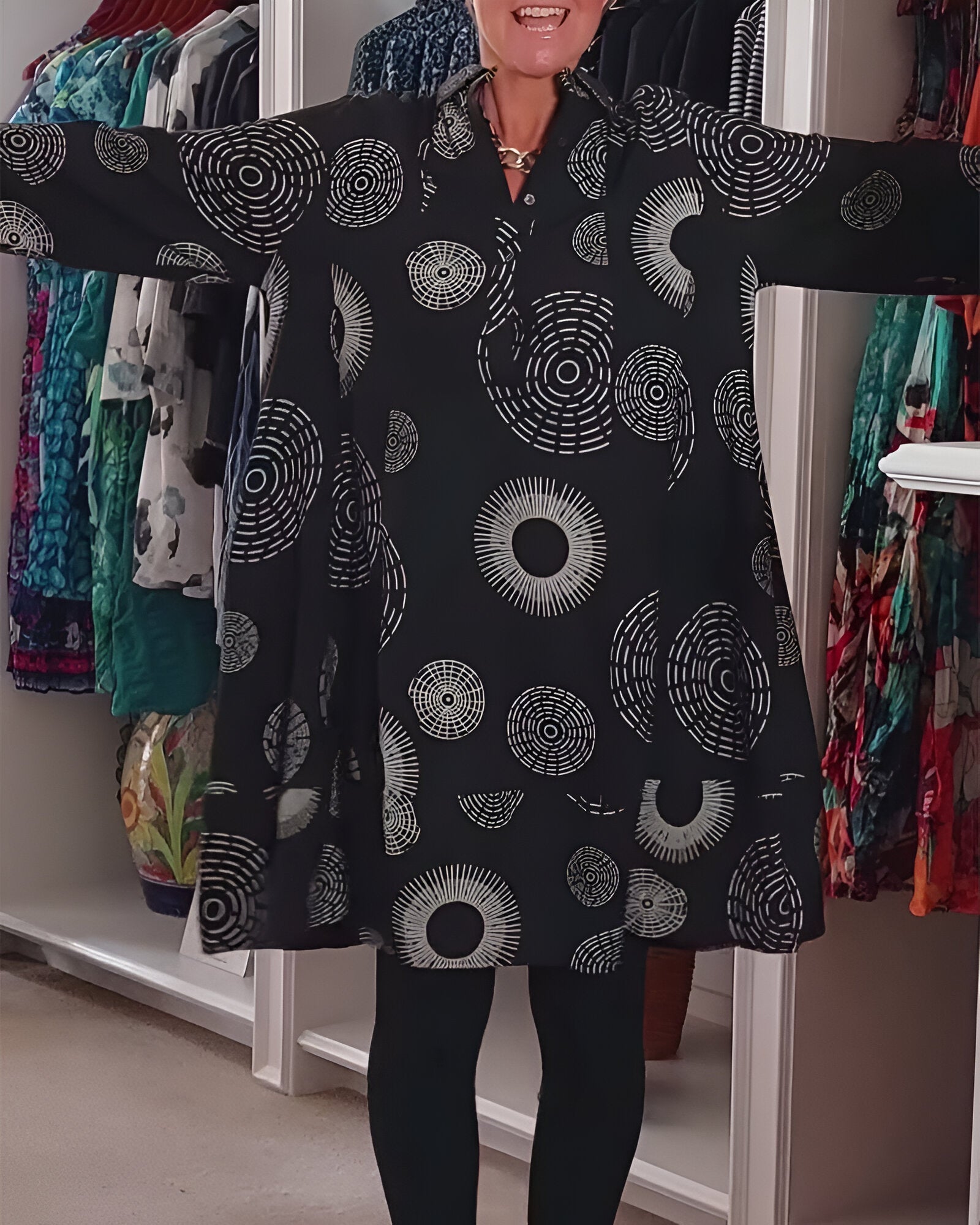 Sandrine - Robe Tunique Femme Ample Imprimée