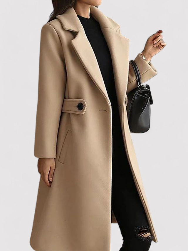 Corinne | Manteau Élégant Long Laine