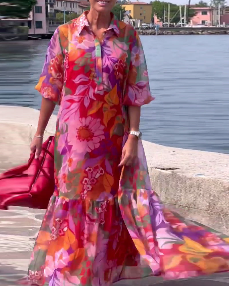 Robe Longue Femme Fleurie Bohème - Aurélie