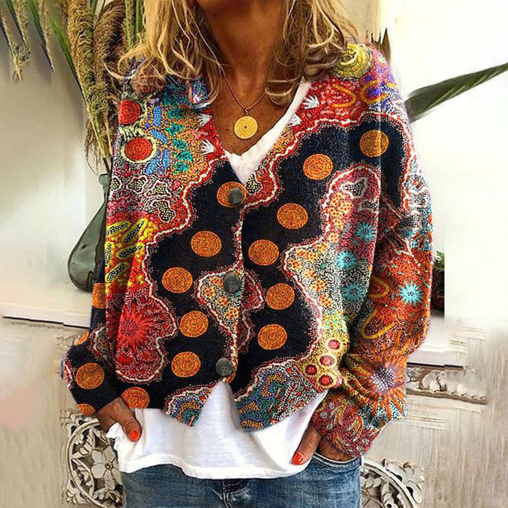 Camille - Cardigan Chic Vintage Imprimé