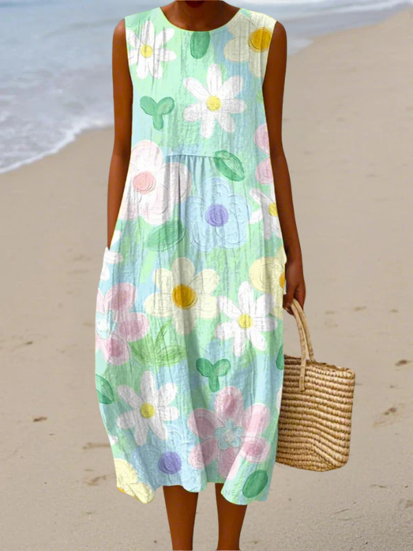 Céline - Robe Lin d'Été Fluide