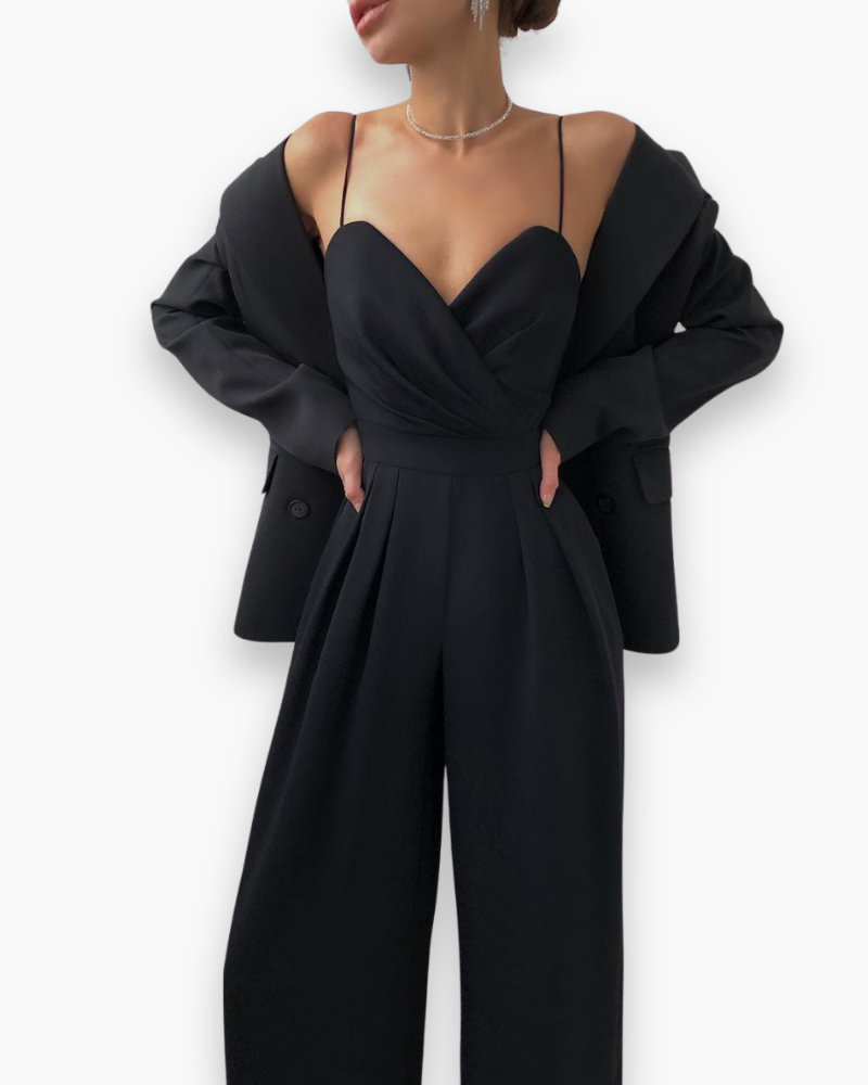 Combinaison élégante pour femmes avec ceinture | De fête-2