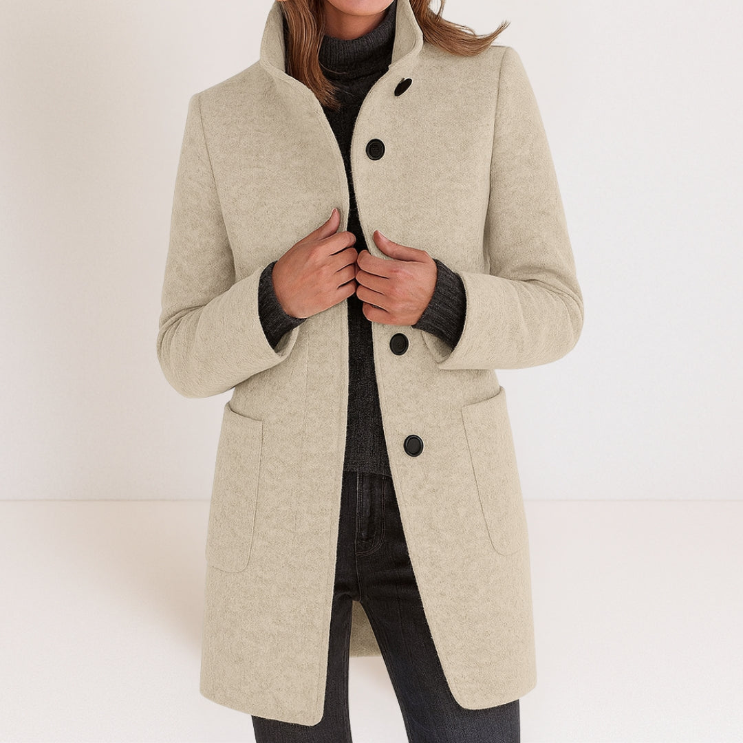 Sylvie | Manteau Élégant Col Montant Classique