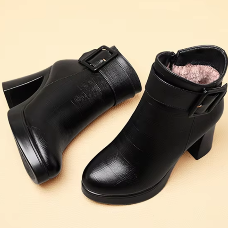 Élise - Bottes "fleslaarzen" avec semelle haute et motif à fenêtre pour un style unique