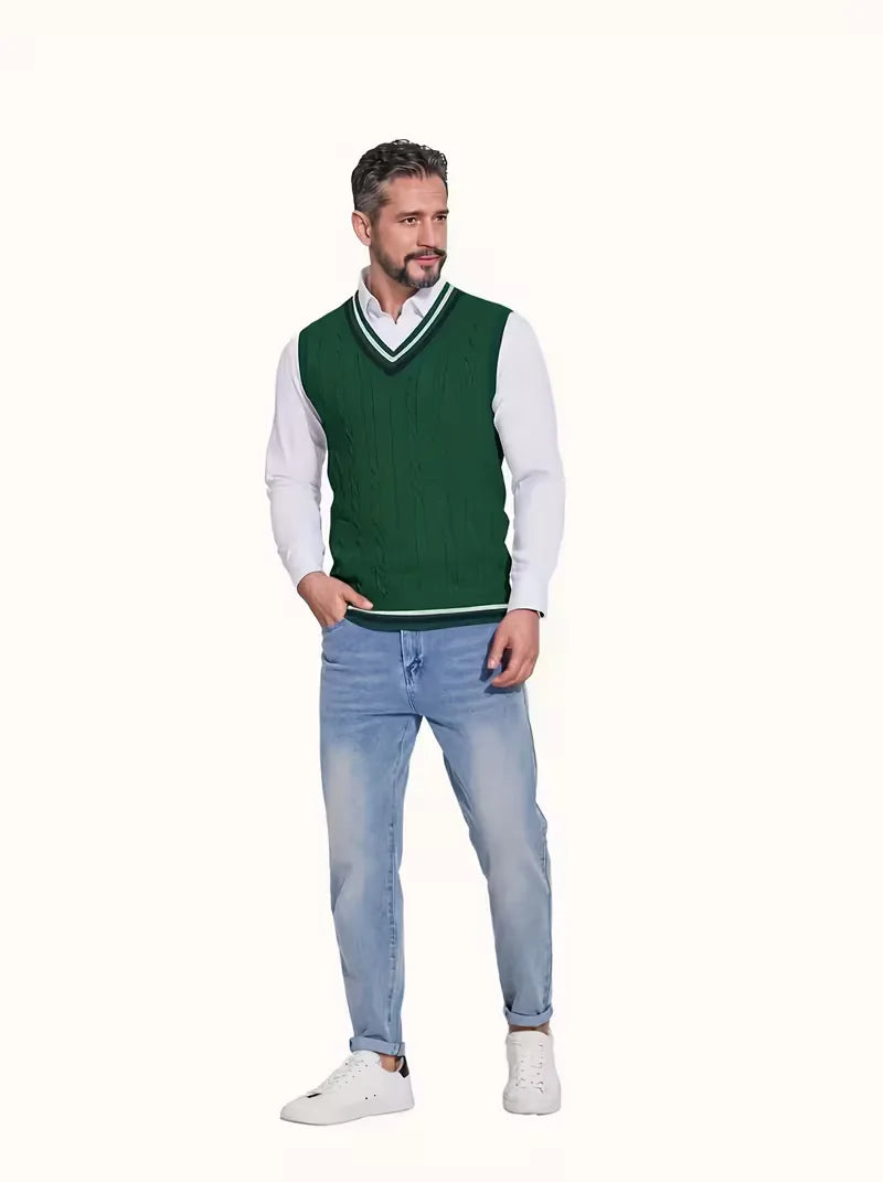 Sébastien - Pull Classique Torsadé Sans Manches