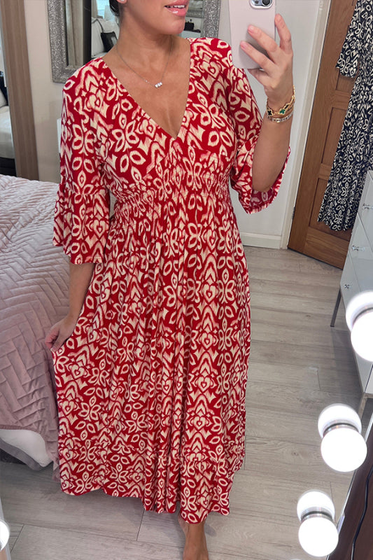 Capucine - Robe maxi avec col en V et jupe fluide pour une allure estivale