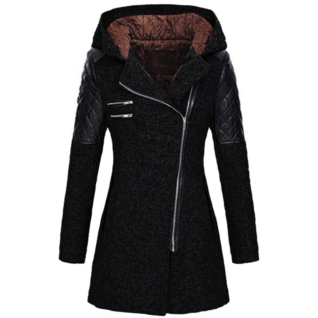 Manon - Manteau Élégant Long Zippé Asymétrique