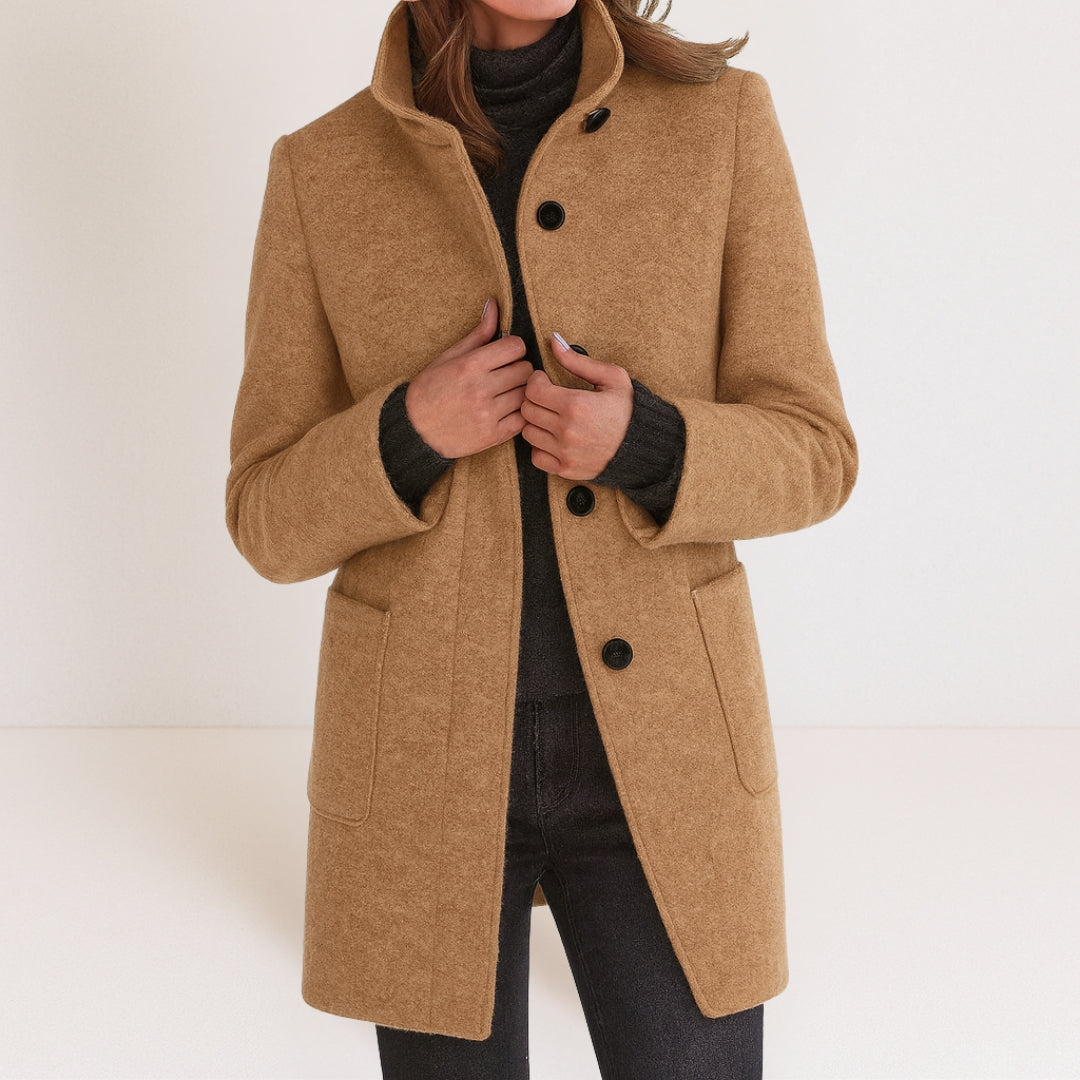 Sylvie | Manteau Élégant Col Montant Classique