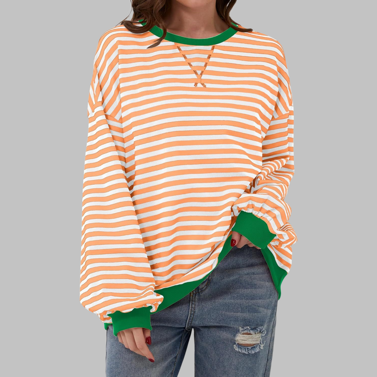 Priya - Pull Chic Rayé Col Rond