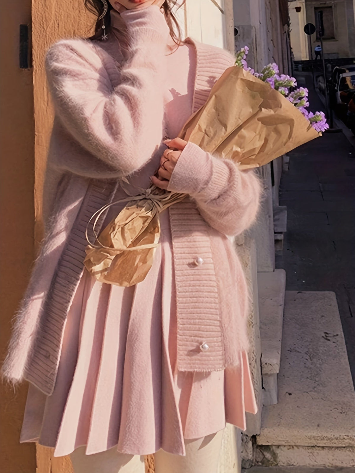 Florence - Cardigan Élégant Col V Boutonné