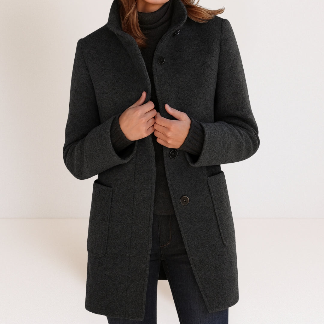 Sylvie | Manteau Élégant Col Montant Classique