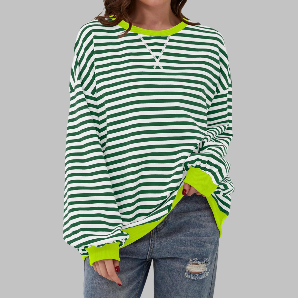 Priya - Pull Chic Rayé Col Rond