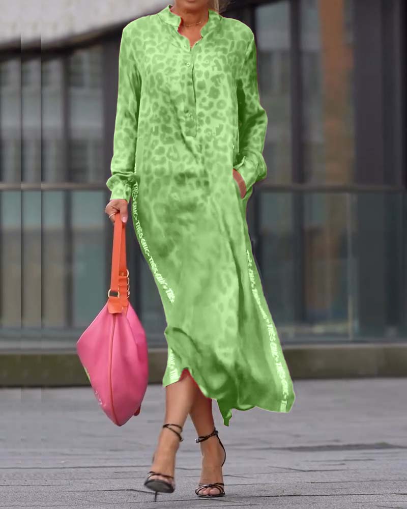 Robe Longue Femme Léopard Fendue - Sophie