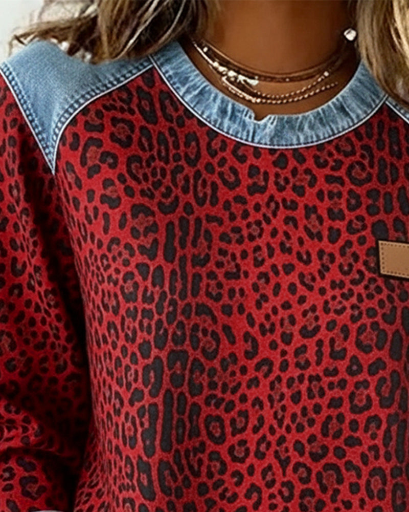 Sylvie - Pull Chic Léopard Patchwork