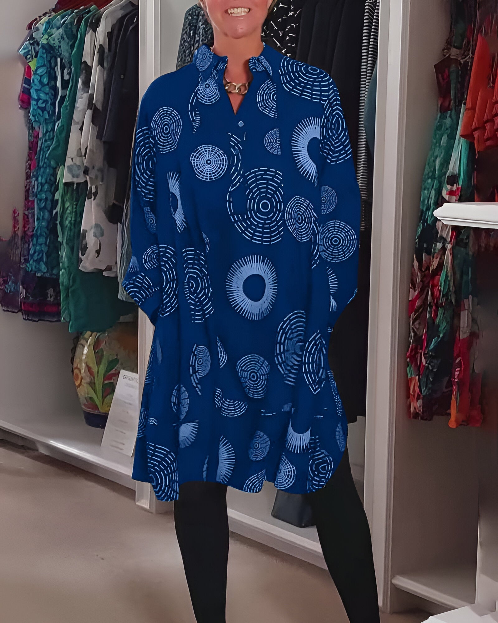 Sandrine - Robe Tunique Femme Ample Imprimée