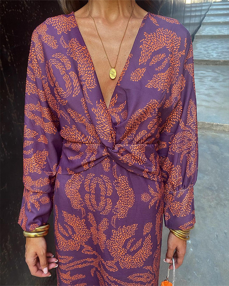 Robe Midi Femme Fleurie Chic - Marine