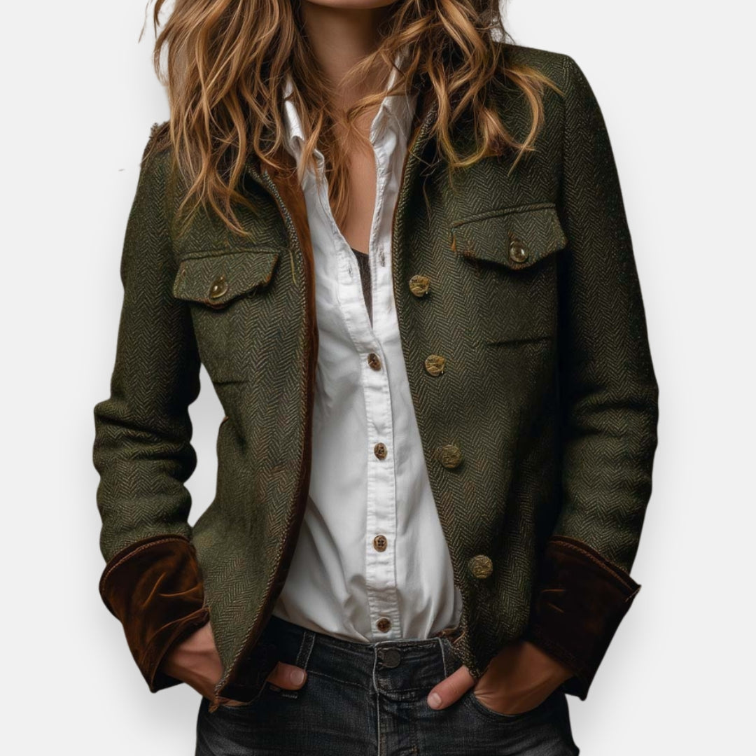 Émilie - Veste Élégante Vintage Chevrons