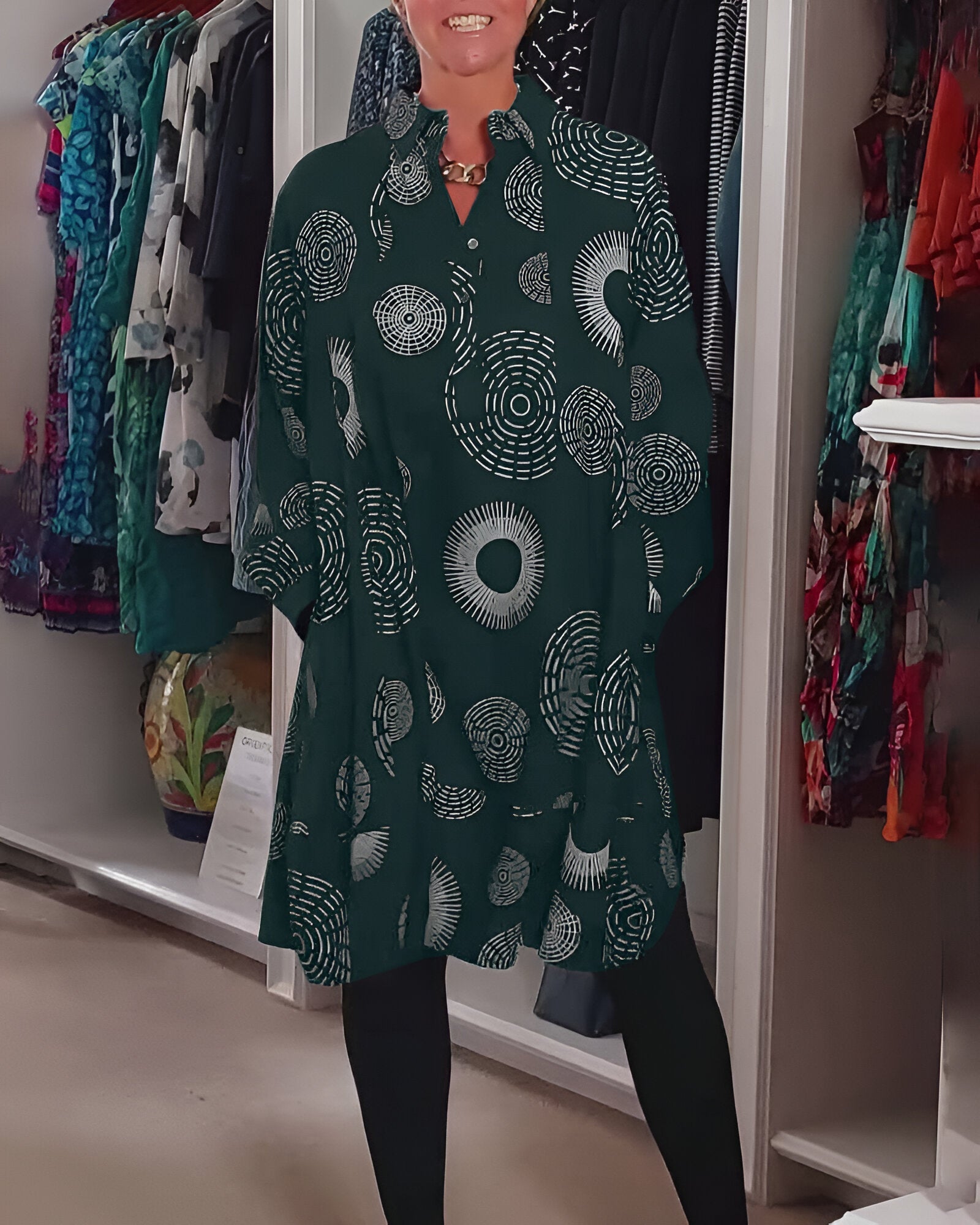 Sandrine - Robe Tunique Femme Ample Imprimée