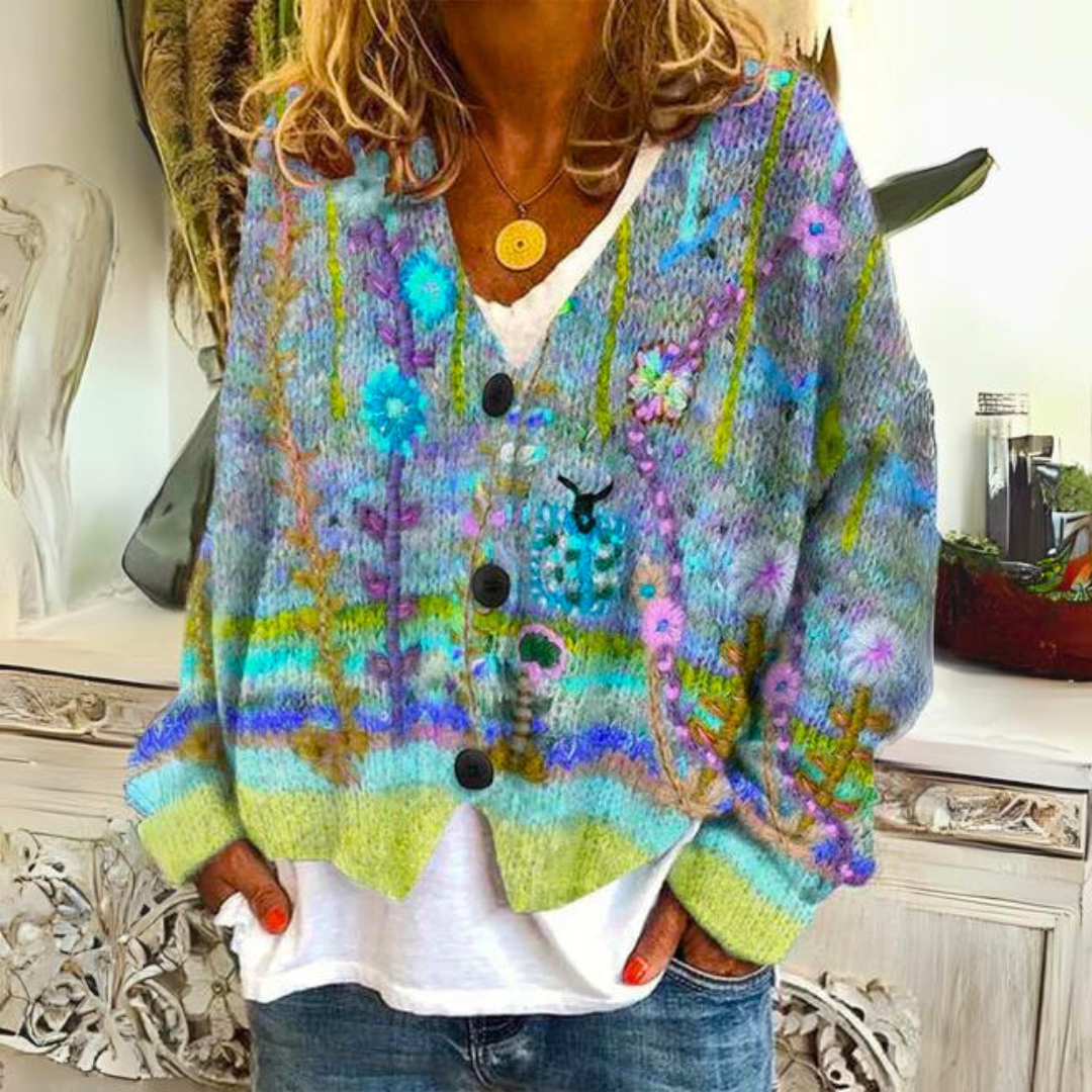 Camille - Cardigan Chic Vintage Fleuri