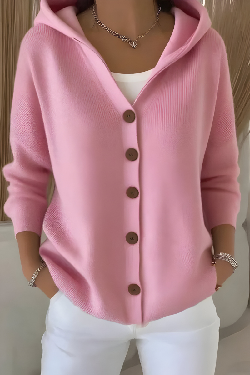 Marguerite - Cardigan Chic Boutonné à Capuche