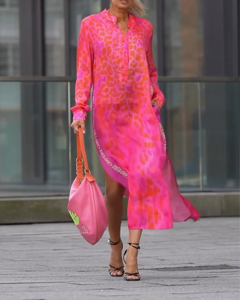 Robe Longue Femme Léopard Fendue - Sophie