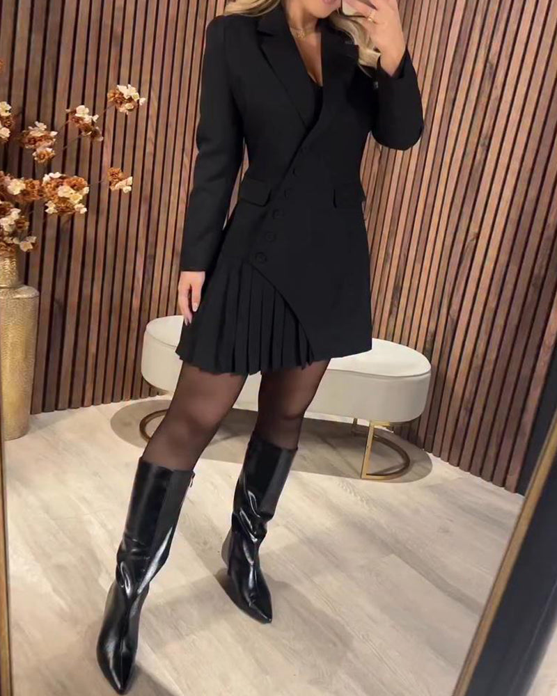 Robe Blazer Femme Chic Plissée - Margaux