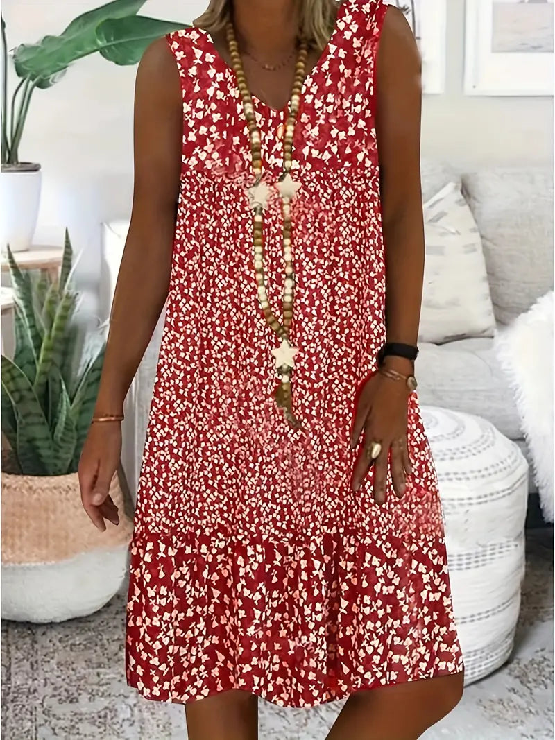 Robe d'Été Femme Fleurie Sans Manches - Chloé