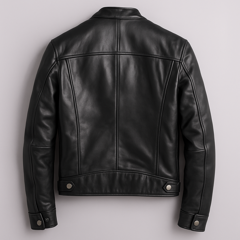 Vincent - Veste Élégante Cuir Col Montant