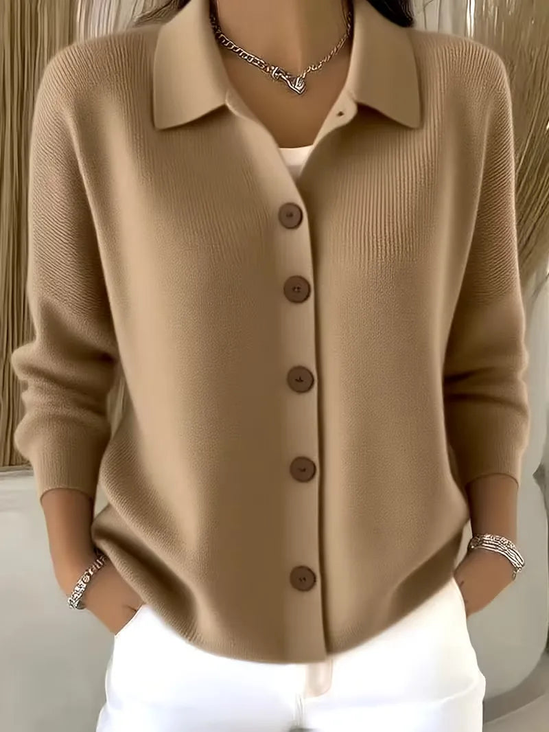 Caroline - Gilet Élégant Boutonné Col Chemise