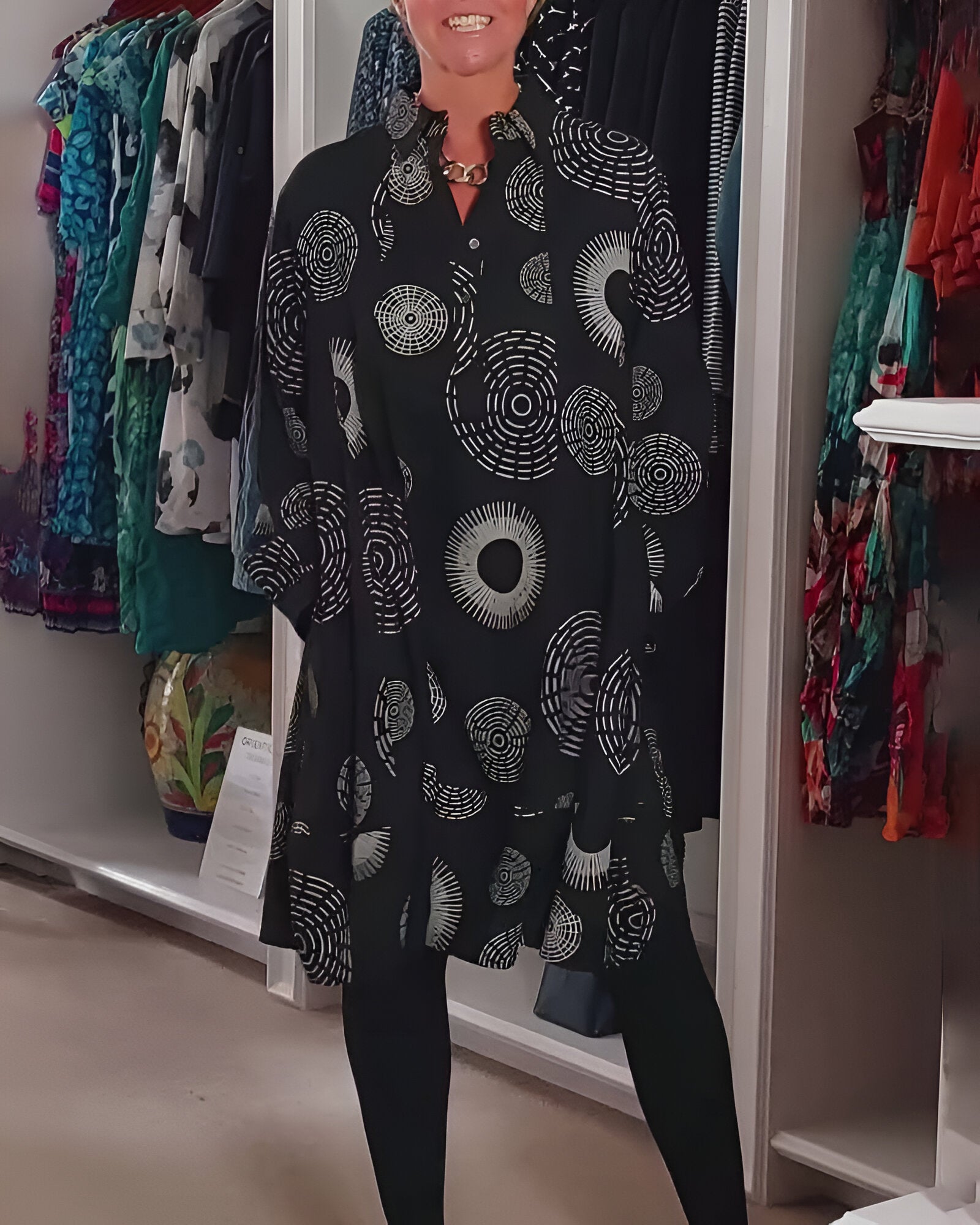 Sandrine - Robe Tunique Femme Ample Imprimée