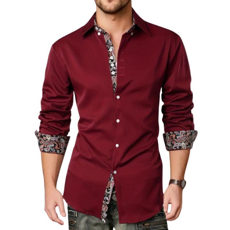 Pascal | Chemise Élégante Détails Paisley