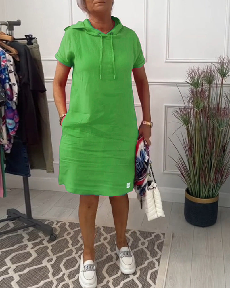 Robe Courte Femme Sweat à Capuche - Sophie