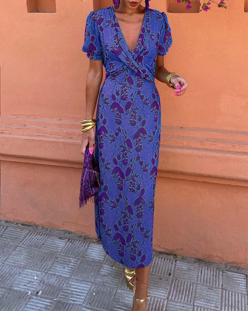 Robe Longue Femme Fleurie Cache-Cœur - Chloé